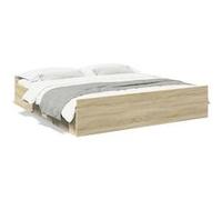 vidaXL Cadre de lit à tiroirs chêne sonoma 180x200cm bois d'ingénierie, lit, lit de rangement, cadre de lit double, lit 3280274 Marron G