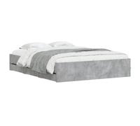 vidaXL Cadre de lit à tiroirs Gris béton 150x200 cm Bois d'ingénierie, lit, lit de Rangement, Cadre de lit Double, lit Double