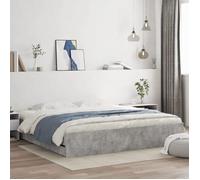 VidaXL Cadre de Lit à Tiroirs Double Gris Béton 160x200 cm en Bois d'Ingénierie - Lit de Rangement