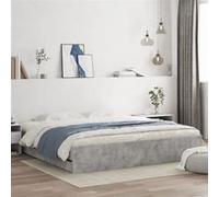 vidaXL Cadre de lit à tiroirs gris béton 180x200 cm bois d'ingénierie 3207255 Gris G