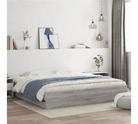 vidaXL Cadre de lit Sonoma gris 160x200 cm avec tiroirs bois d'ingénierie sans matelas