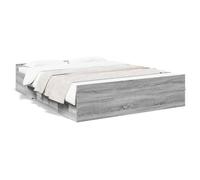 vidaXL Cadre de lit à tiroirs Sonoma Gris 160x200 cm Bois d'ingénierie, lit, lit de Rangement, Cadre de lit Double, lit Double
