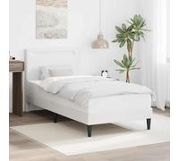 vidaXL Cadre de lit avec bandes LED Blanc 80 x 200 cm Simili cuir