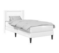 vidaXL Cadre de lit avec Bandes LED Blanc 90 x 190 cm Simili Cuir, Cadre de lit Moderne, Design stylé, Confort Durable, éclairage d'ambiance, Structure de Sommeil à la Pointe