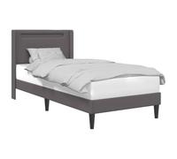 vidaXL Cadre de lit avec Bandes LED Gris 100 x 200 cm Simili Cuir, Cadre de lit Moderne, Design stylé, Confort Durable, éclairage d'ambiance, Structure de Sommeil à la Pointe