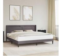 vidaXL Cadre de lit avec bandes LED Gris 200 x200 cm Simili cuir 42027990