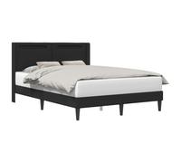 vidaXL Cadre de lit avec Bandes LED Noir 160 x 200 cm Simili Cuir, Cadre de lit Moderne, Design stylé, Confort Durable, éclairage d'ambiance, Structure de Sommeil à la Pointe