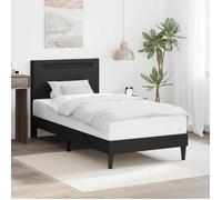 vidaXL Cadre de lit avec bandes LED Noir 90 x 190 cm Simili cuir 3414700