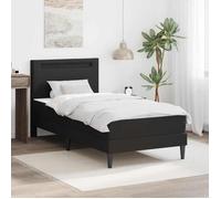vidaXL Cadre de lit avec bandes LED Noir 90 x 190 cm Simili cuir 3415375
