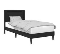 vidaXL Cadre de lit avec Bandes LED Noir 90 x 190 cm Simili Cuir, Cadre de lit Moderne, Design stylé, Confort Durable, éclairage d'ambiance, Structure de Sommeil à la Pointe