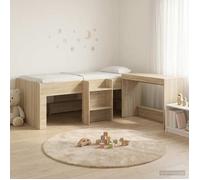 vidaXL Cadre de Lit avec Bureau 2 pc Chêne Sonoma Bois d'ingénierie 3423448