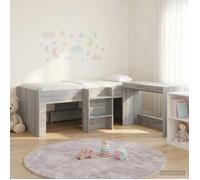 vidaXL Cadre de Lit avec Bureau 2 pc Sonoma gris Bois d'ingénierie 3423451