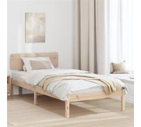 vidaXL Cadre de Lit avec Headboard 100x200 cm Bois de pin massif 872119 Marron G
