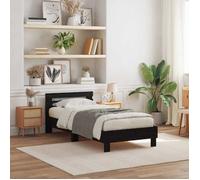 vidaXL Cadre de lit avec LED Chêne noir 90 x 190 cm Bois d'ingénierie 863807