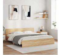 vidaXL Cadre de lit avec LED sans matelas chêne sonoma 200x200 cm 3207583