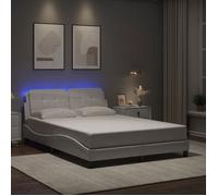 vidaXL Cadre de lit avec LED sans matelas Zadar blanc 140x190 cm 3214104