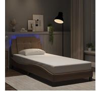vidaXL Cadre de Lit avec Lumières LED, Lit Rembourré, Lit Simple, Lit Adulte de Chambre à Coucher Intérieur, Moderne, 3214086