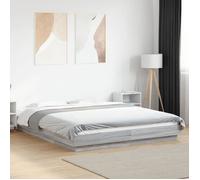vidaXL Cadre de lit avec lumières LED sonoma gris 160x200 cm, meuble de chambre à coucher, sommier, lit de palette, lit, lit 3281089