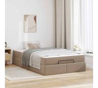 vidaXL Cadre de lit avec matelas Cappuccino 120 x 190 cm Faux cuir