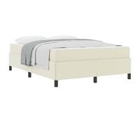 vidaXL Cadre de lit avec Matelas Crème 140 x 200 cm Tissu, Cadre de lit Moderne, rectangulaire, mobilier Chic pour Chambre d'amis, Solution de Sommeil Solide