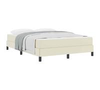 vidaXL Cadre de lit avec Matelas Crème 160 x 200 cm Tissu, Cadre de lit Moderne, Design rectangulaire, Confort Multi-Zone avec Matelas à Ressorts ensachés