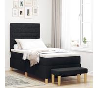 vidaXL Cadre de Lit avec Matelas Ensemble de 2 Noir Tissu 100 x 200 cm