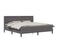 vidaXL Cadre de lit avec Matelas Gris 200 x 200 cm Simili Cuir, Cadre de lit Moderne, Design rectangulaire pour la Chambre, Un sanctuaire de Sommeil élégant avec Style