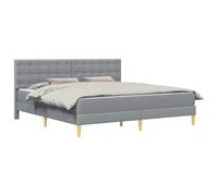 vidaXL Cadre de lit avec Matelas Gris Clair 180 x 200 cm Tissu, Chambre Moderne, Cadre de lit rectangulaire, Ensemble de Sommeil Durable, Matelas en Mousse, Solution élégante