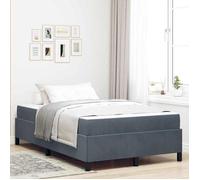 vidaXL Cadre de lit avec matelas Gris foncé 120 x 190 cm tissu 3399049