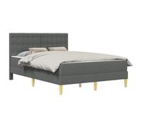 vidaXL Cadre de lit avec Matelas Gris foncé 160 x 200 cm Tissu, Cadre de lit rectangulaire Moderne, Meuble Solide pour Chambre, Solution compacte, Base de Matelas Confortable