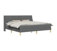vidaXL Cadre de lit avec Matelas Gris foncé 180 x 200 cm Tissu, Ensemble de Chambre Moderne, lit rectangulaire, tête de lit Confortable, Meuble Malin pour Gagner de l'espace
