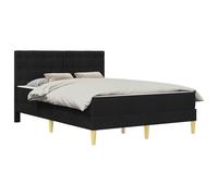 vidaXL Cadre de lit avec matelas Noir 120 x 200 cm tissu