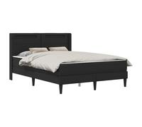 vidaXL Cadre de lit avec Matelas Noir 140 x 190 cm Simili Cuir, Cadre de lit Moderne, mobilier élégant, Espace Sommeil stylé, Design Cozy pour Un Repos revitalisant