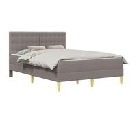 vidaXL Cadre de lit avec Matelas Taupe 140 x 190 cm Tissu, Cadre de lit rectangulaire Moderne, Meuble Solide pour Chambre, Solution compacte, Base de Matelas Confortable
