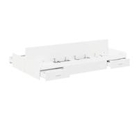 vidaXL Cadre de lit avec Rangement avec tête de lit Blanc 120 x 190 cm, Cadre de Lit Moderne, Design Rectangulaire, Durable, Bois de Pin Solide, Espace Optimisé, Style Minimaliste