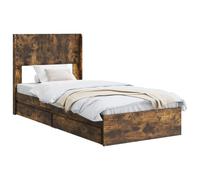 vidaXL Cadre de lit avec rangement et tête de lit 3 pcs, Lit moderne de rangement, cadre rectangulaire, tête de lit élégante, style minimaliste, confort organisé