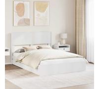 vidaXL Cadre de lit avec rangement et tête de lit Blanc 160 x 200 cm