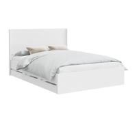vidaXL Cadre de lit avec Rangement et tête de lit Blanc 160 x 200 cm, Lit rectangulaire Chic, Cadre Moderne, Rangement Pratique, Bois ingénieur, Meubles pour Chambre organisée