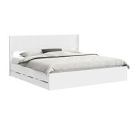 vidaXL Cadre de lit avec Rangement et tête de lit Blanc 180 x 200 cm, Essentiels pour la Chambre, Cadre de lit Moderne, Design rectangulaire, Rangement Pratique pour Le mobilier Contemporain