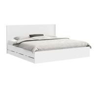 vidaXL Cadre de lit avec Rangement et tête de lit Blanc 180 x 200 cm, Lit rectangulaire Chic, Cadre Moderne, Rangement Pratique, Bois ingénieur, Meubles pour Chambre organisée