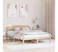 vidaXL Cadre de lit avec tête de lit 140x200 cm Bois massif Pin