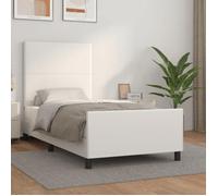 vidaXL Cadre de lit avec tête de lit Blanc 90x190 cm Similicuir3125422.