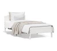 vidaXL Cadre de lit avec tête de lit blanc 90x200cm bois de pin massif 842619 Blanc G