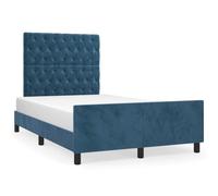 vidaXL Cadre de lit avec tête de lit bleu foncé 120x190 cm velours