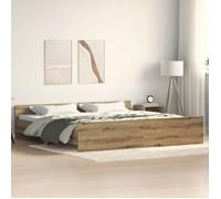 vidaXL Cadre de lit Artisan Chêne 200x200 cm Bois d'ingénierie Marron
