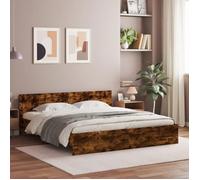 vidaXL Cadre de lit avec tête de lit chêne fumé 160x200 cm 3207473