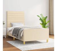 vidaXL Bedframe zonder matras 80x200 cm stof crÃmekleurig3125095 Blanc G