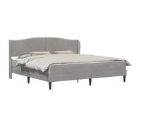 vidaXL Cadre de lit avec tête de lit Gris Clair 180 x 200 cm Velours, Lit en Velours Moderne et Confortable pour Chambre, Meuble d'intérieur Pratique, Structure Simple avec Lattes en contreplaqué