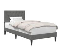 vidaXL Cadre de lit avec tête de lit Gris foncé 90 x 190 cm Velours, Mobilier Moderne pour Chambre, Cadre de lit en Velours élégant, décorez confortablement Votre intérieur