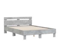 vidaXL Cadre de Lit avec Tête de Lit, Lit Double avec Sommier à Lattes, Lit Adulte de Chambre, Moderne, Gris Béton 120x200 cm Bois d'Ingénierie